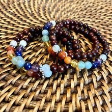 Load image into Gallery viewer, 7 Chakra Sandalwood Mala Bracelet