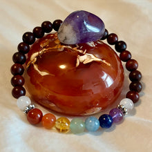 Load image into Gallery viewer, 7 Chakra Sandalwood Mala Bracelet
