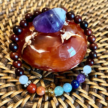 Load image into Gallery viewer, 7 Chakra Sandalwood Mala Bracelet