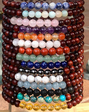 Load image into Gallery viewer, Red Sandalwood & Gemstone Mala Bracelets