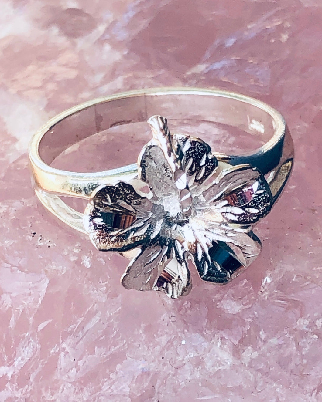 Hibiscus Ring  .925 Sterling Silver